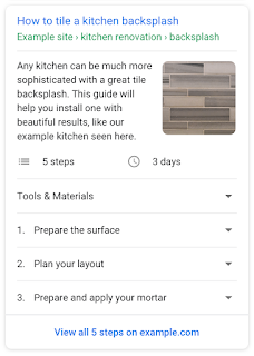 Sample search result showing How-to structured data