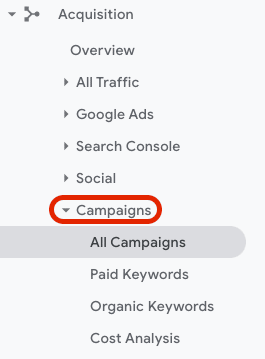 GA: Acquisition > Campaigns > All Campaigns” class=”wp-image-388218″ srcset=”https://seoauthority.com.au/wp-content/uploads/2022/09/10-GA-Campaigns.png 265w, https://searchengineland.com/wp-content/seloads/2022/09/10-GA-Campaigns-249×338.png 249w, https://searchengineland.com/wp-content/seloads/2022/09/10-GA-Campaigns-83×113.png 83w, https://searchengineland.com/wp-content/seloads/2022/09/10-GA-Campaigns-150×203.png 150w” sizes=”(max-width: 265px) 100vw, 265px”></figure>
</div>
<p>Then you will be able to see all the campaigns. Look for “gbp-listing.”</p>
<h2 id=