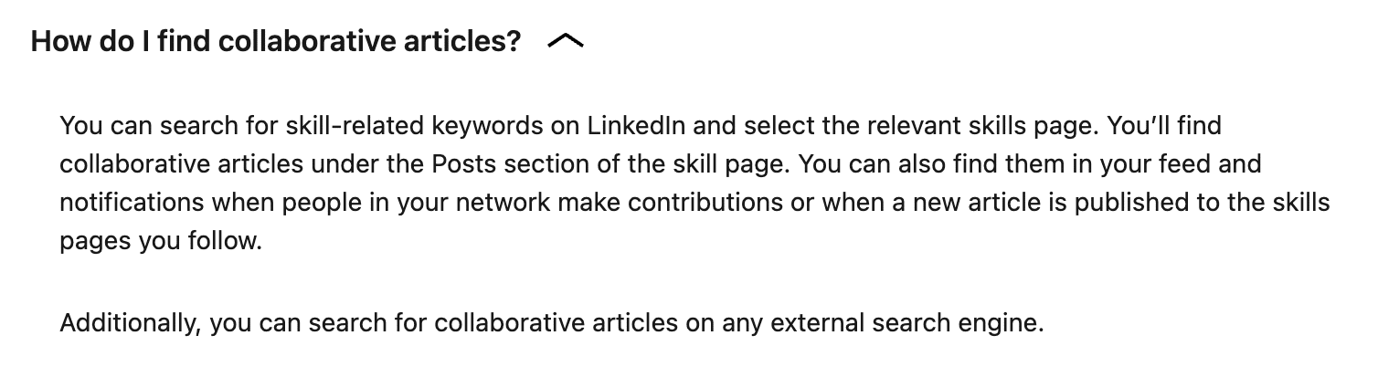 LinkedIn collaborative article FAQ