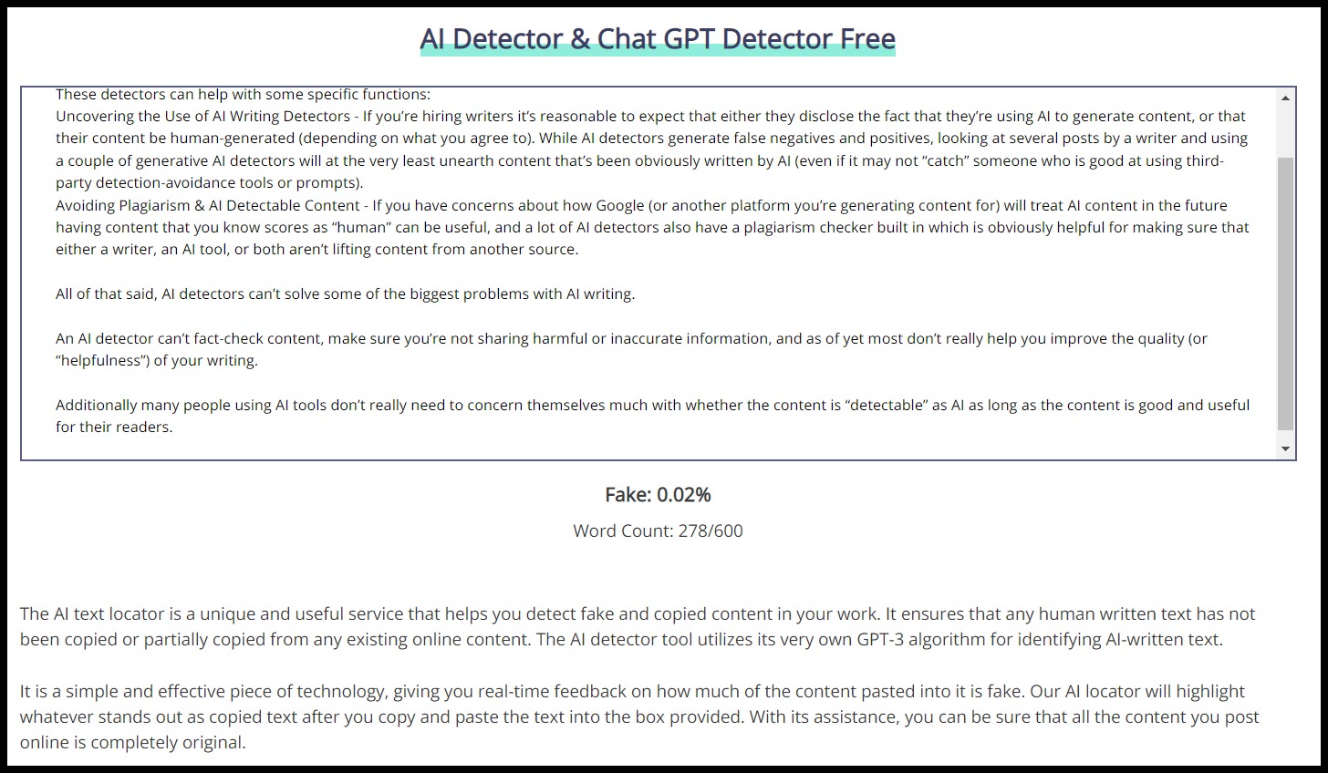 Corrector AI Content Detector