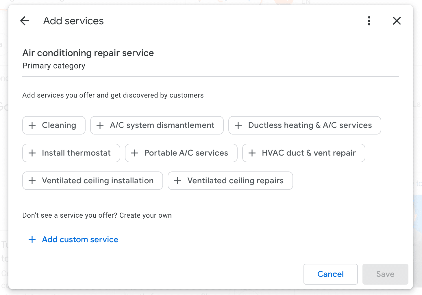 GBP - Add services