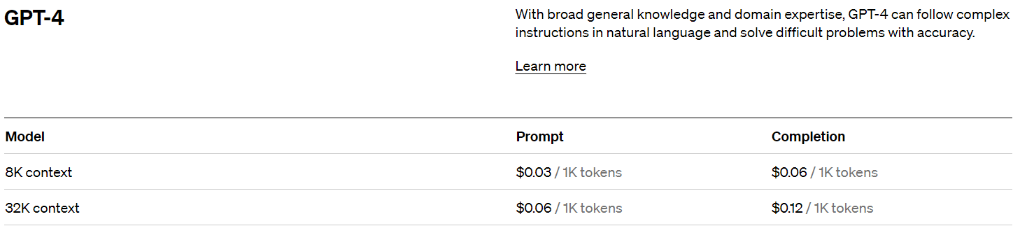 OpenAI pricing