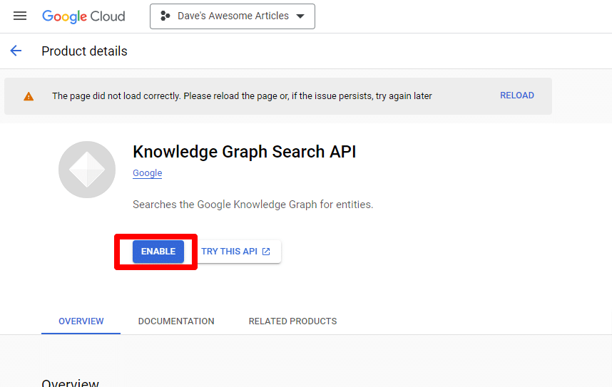 Google Cloud Knowledge Graph Search API