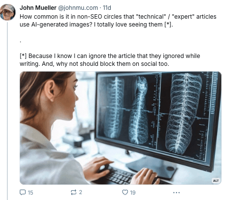 AI generated image post by John Mueller