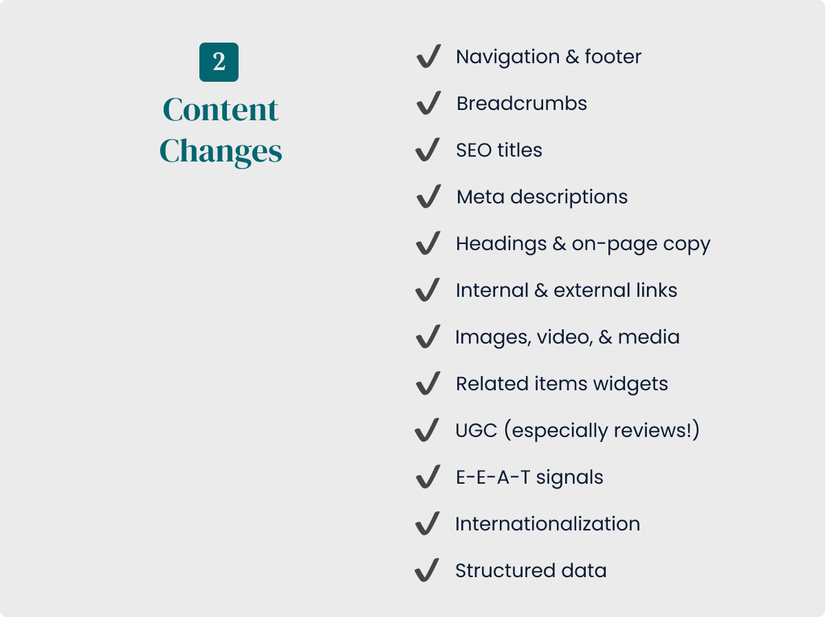 Content changes