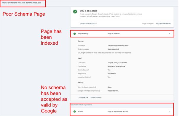 GSC - Poor schema page