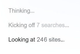Thinking, kicking of searches, etc