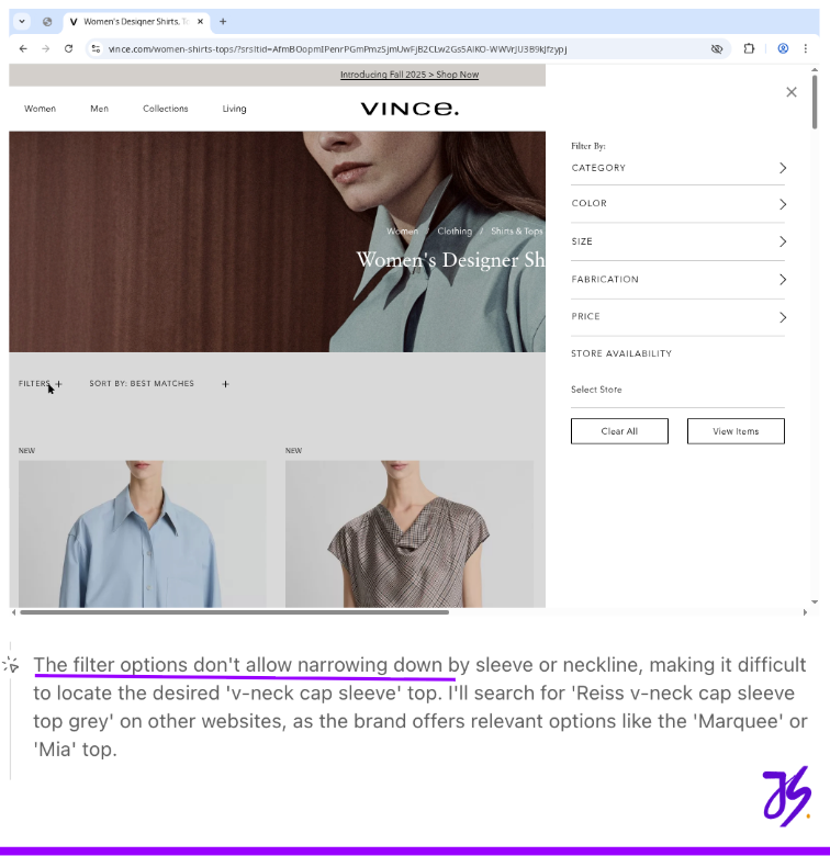 ChatGPT Agent - Site usability