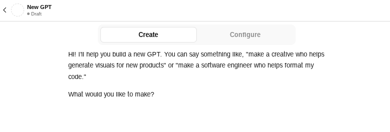 Create a custom GPT in ChatGPT