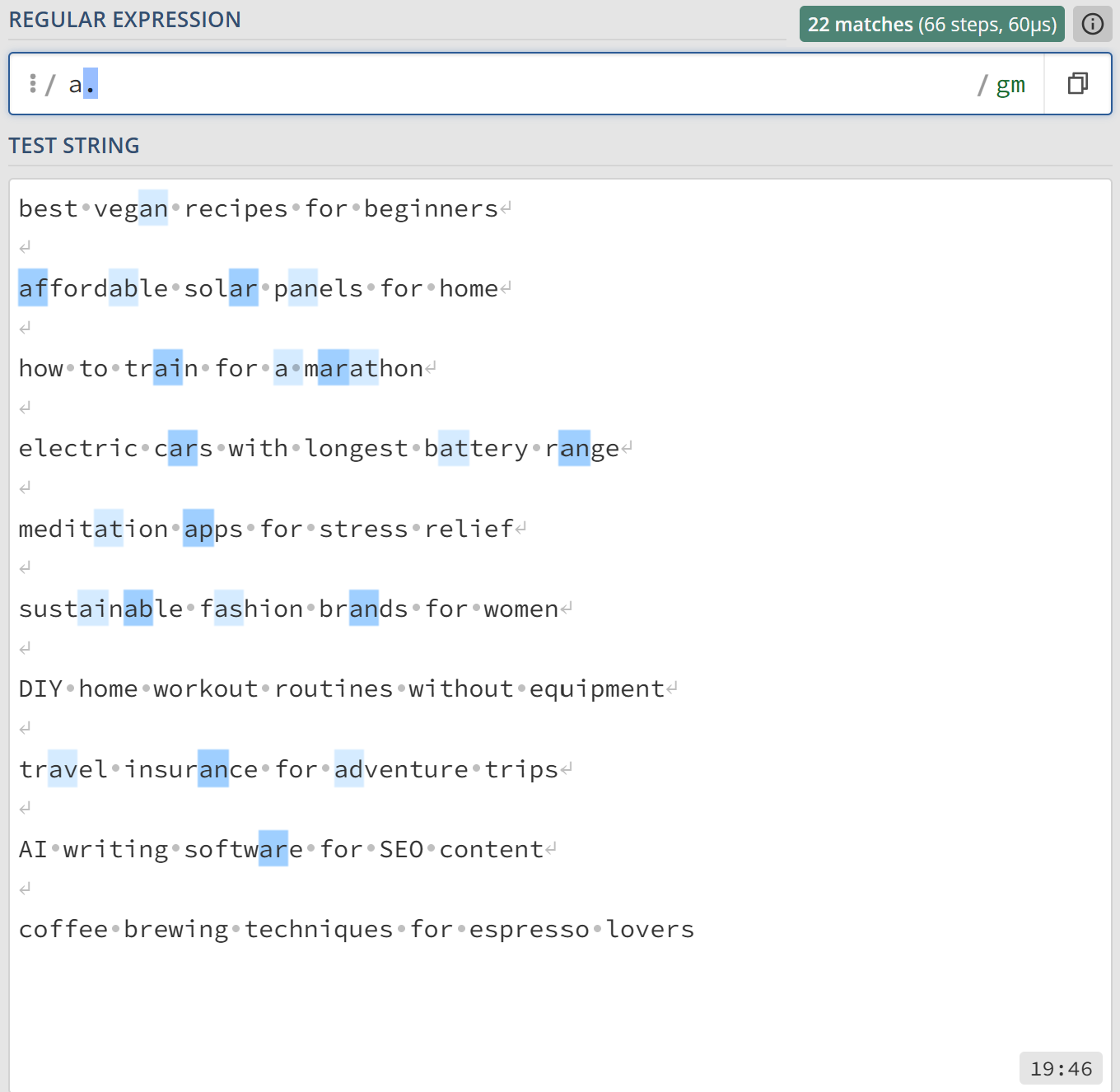 Regex usage - Example 1