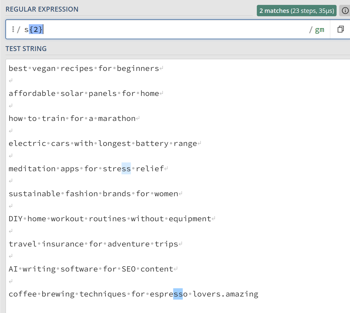 Regex usage - Example 4