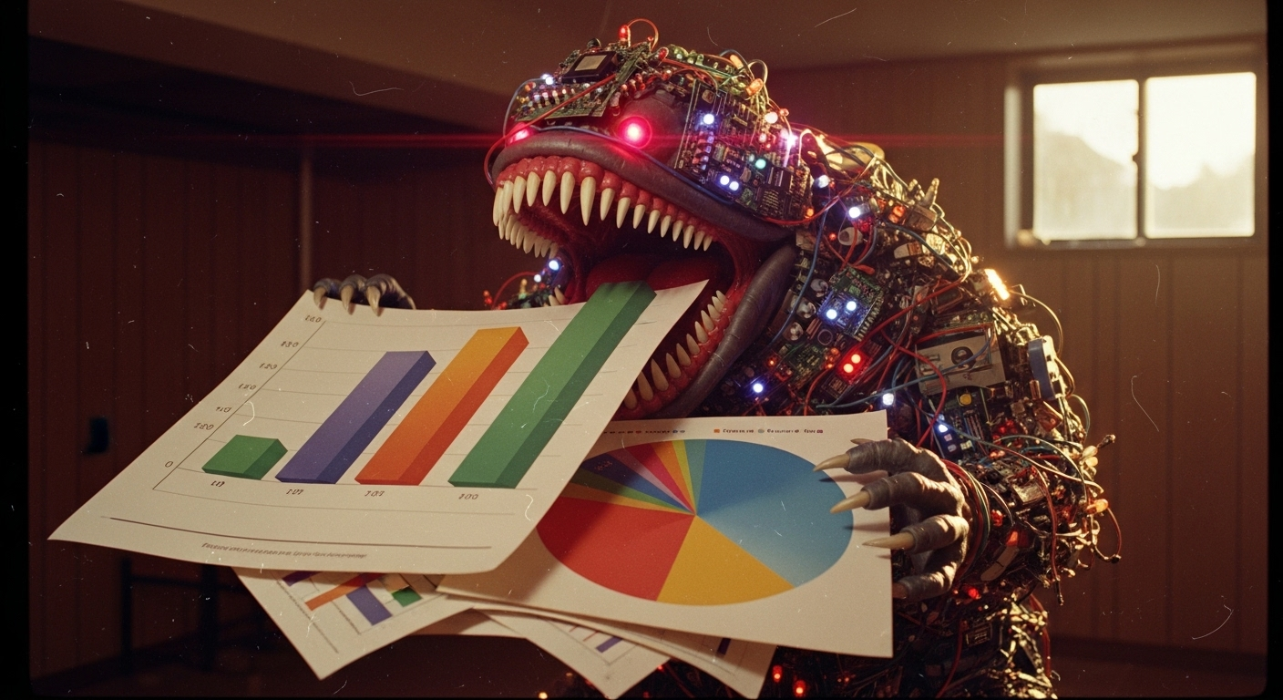 AI image of data hungry monster