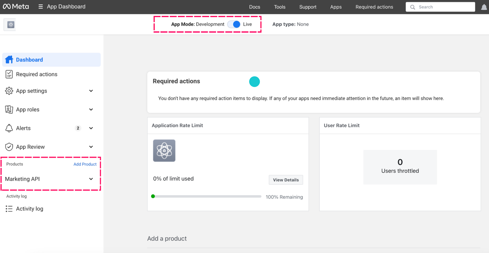 Meta Marketing API - App mode
