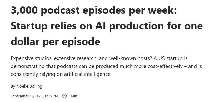 We are inundated with AI-generated content in text, image, and audio form. (Source: t3n.de)