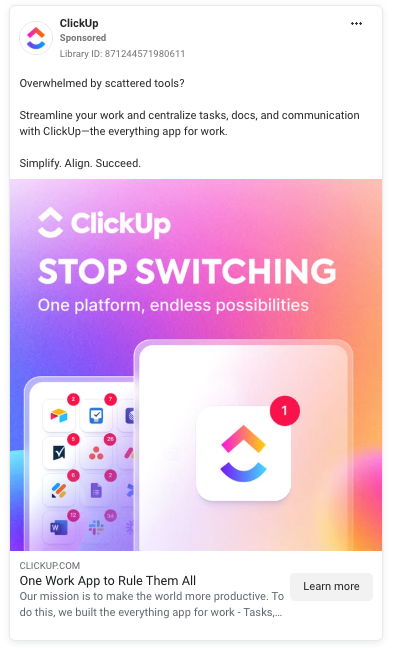 Facebook Ads - ClickUp